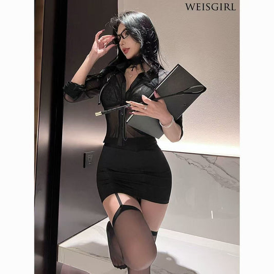 Sexy uniform set: $250; whip + glasses: $50; total: $300.